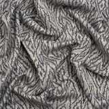 Geometric Recycled Polyester and Cotton Drapery Jacquard - Denim - British Imported