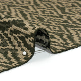 Geometric Recycled Polyester and Cotton Drapery Jacquard - Evergreen - British Imported