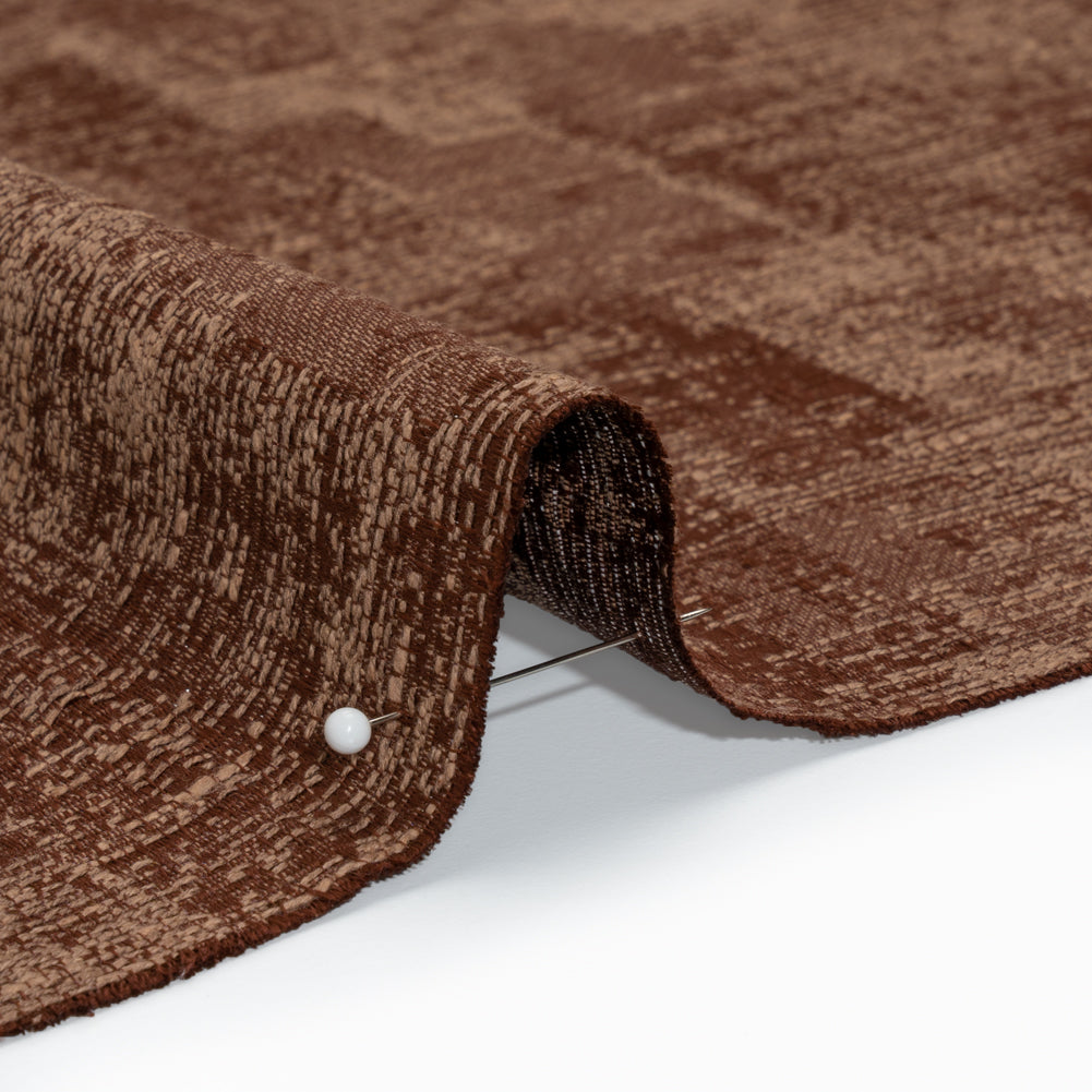 Abstract Textures Recycled Polyester and Cotton Drapery Jacquard - Paprika - British Imported