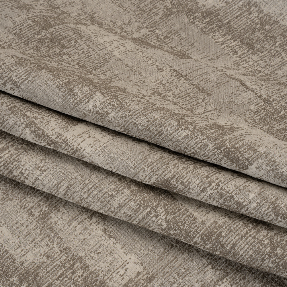 Abstract Textures Recycled Polyester and Cotton Drapery Jacquard - Porcini - British Imported