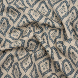 Brushed Cotton and Linen Canvas Print - Indigo Framed Floral - British Imported