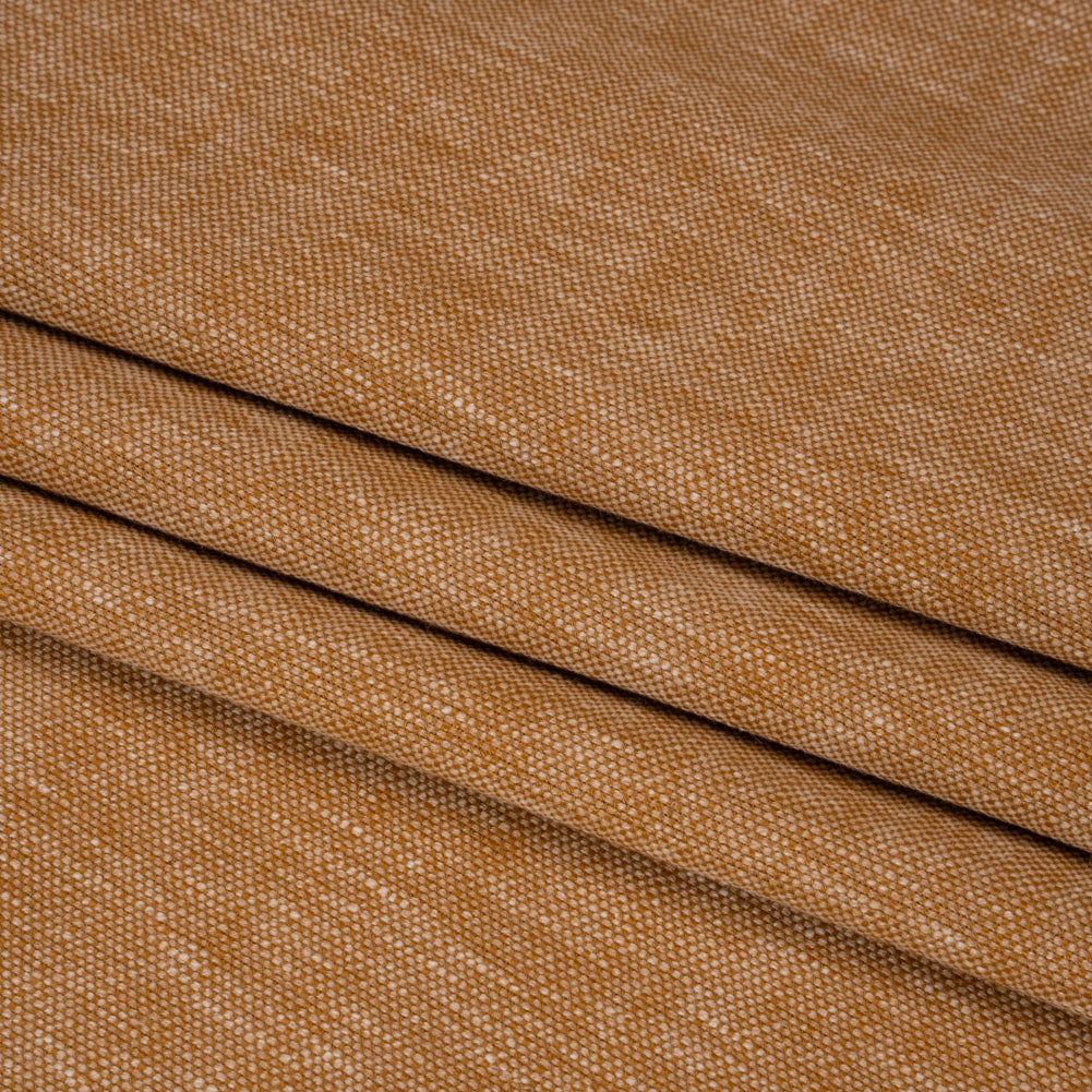 Linen Look Recycled Polyester and Cotton Woven - Copper - British Imported