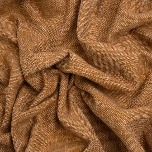 Linen Look Recycled Polyester and Cotton Woven - Copper - British Imported