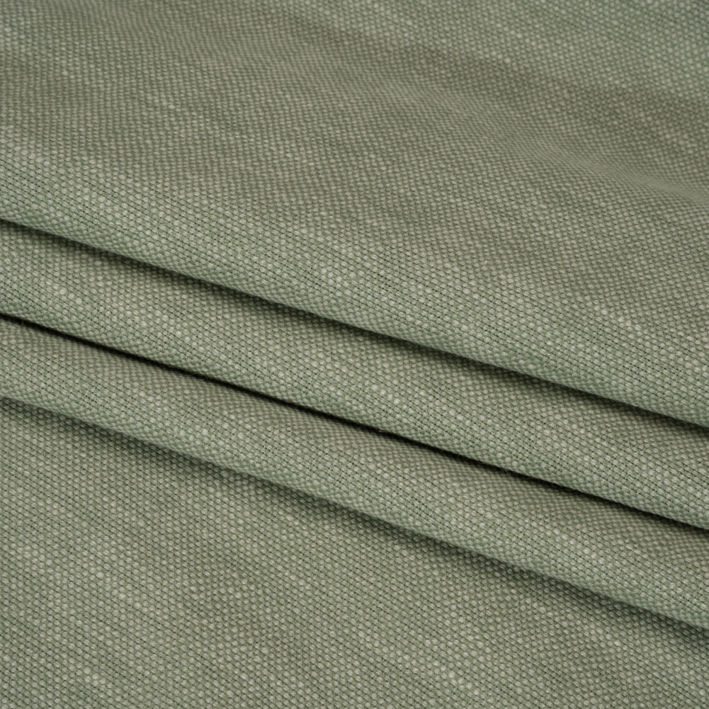 Linen Look Recycled Polyester and Cotton Woven - Eucalyptus - British Imported