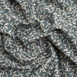 Brushed Cotton and Linen Canvas - Indigo Little Vines - British Imported
