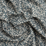 Brushed Cotton and Linen Canvas - Indigo Little Vines - British Imported