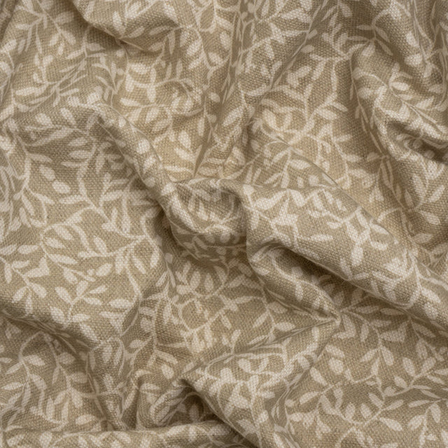 Brushed Cotton and Linen Canvas - Jute Little Vines - British Imported