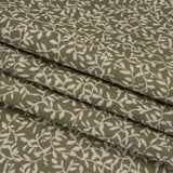 Brushed Cotton and Linen Canvas - Oregano Little Vines - British Imported