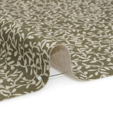 Brushed Cotton and Linen Canvas - Oregano Little Vines - British Imported