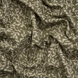 Brushed Cotton and Linen Canvas - Oregano Little Vines - British Imported