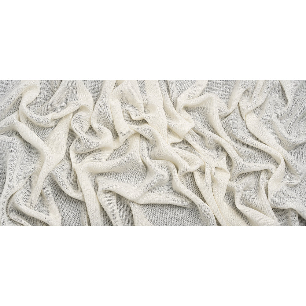 Boucle Burlap-Like Sheer Drapery Woven 118" - Ivory - British Imported