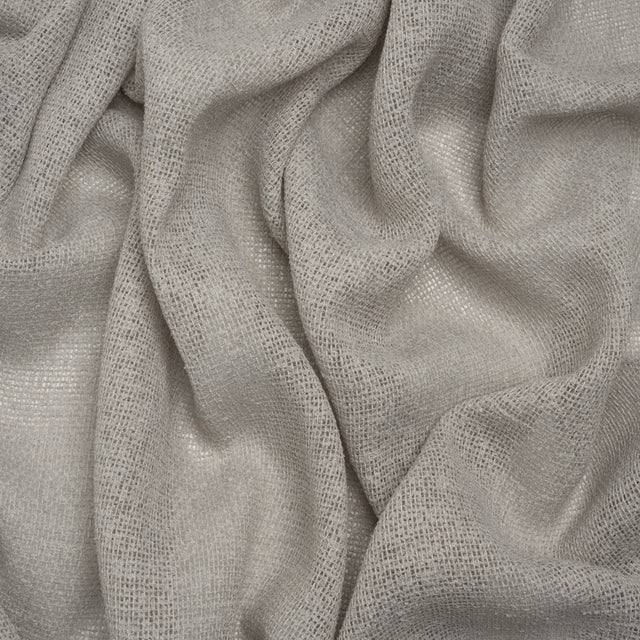 Boucle Burlap-Like Sheer Drapery Woven 118" - Pebble - British Imported