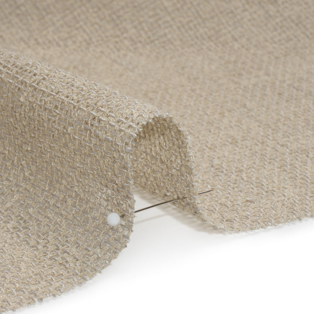 Boucle Burlap-Like Sheer Drapery Woven 118" - Putty - British Imported