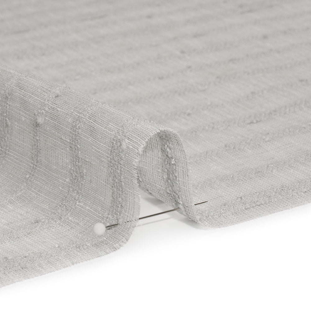Boucle Striped Drapery Sheer Fabric 118" - Pebble - British Imported
