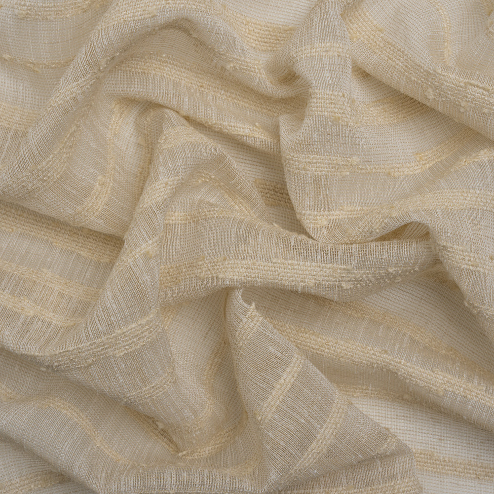 Boucle Striped Drapery Sheer Fabric 118" - Sand - British Imported