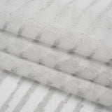 Boucle Striped Drapery Sheer Fabric 118" - Silver - British Imported