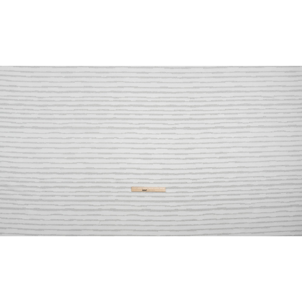 Boucle Striped Drapery Sheer Fabric 118" - Silver - British Imported