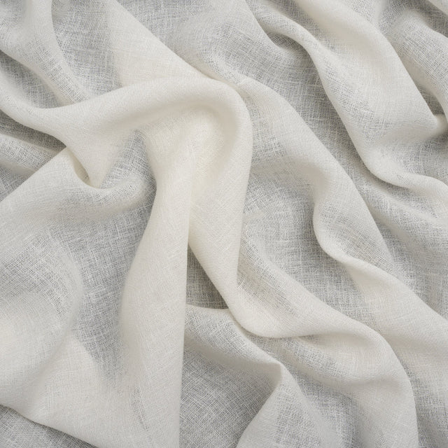 Slubbed Gauzy Drapery Sheer Fabric 118" - Ivory - British Imported