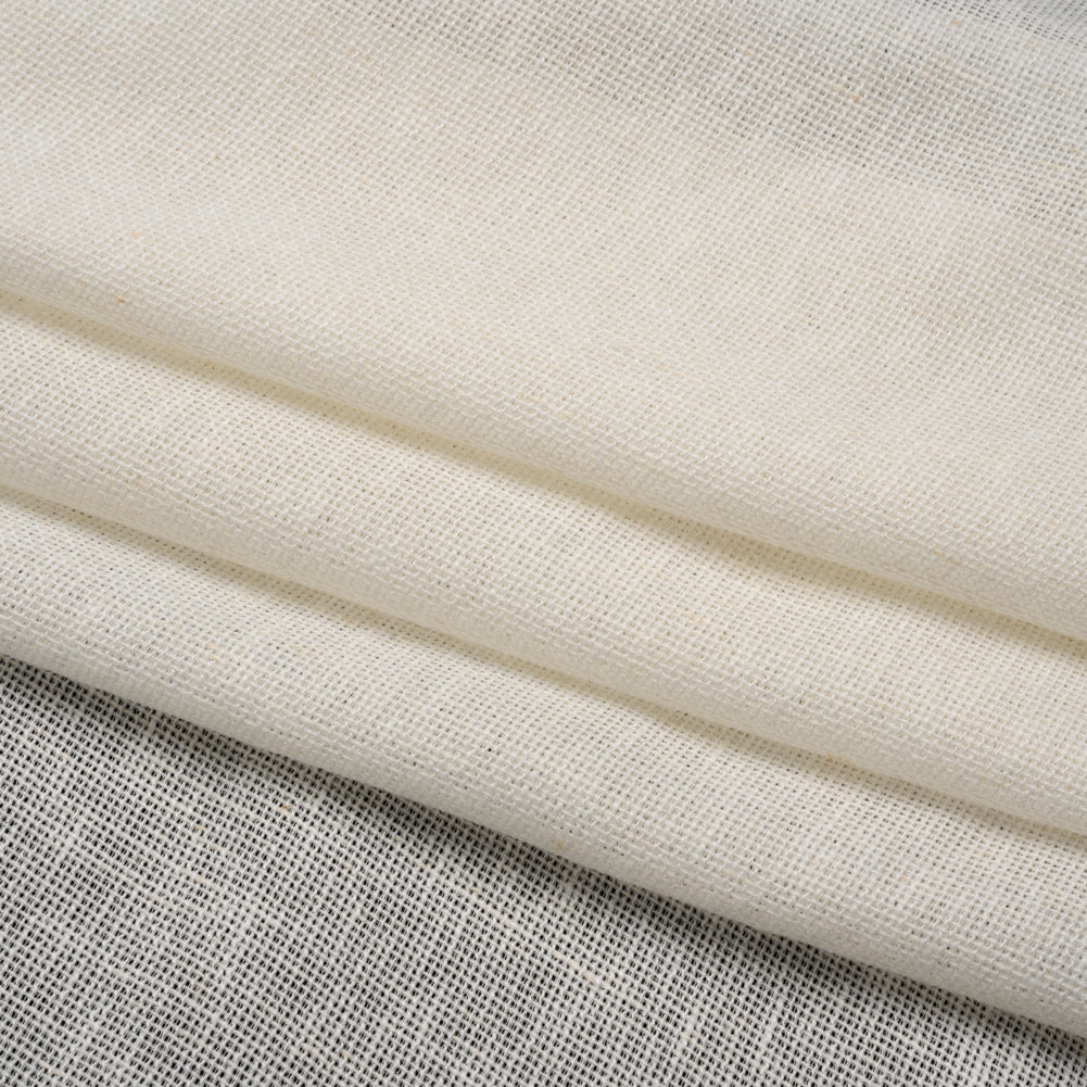 Slubbed Open Weave Drapery Sheer Fabric 118" - Ivory - British Imported