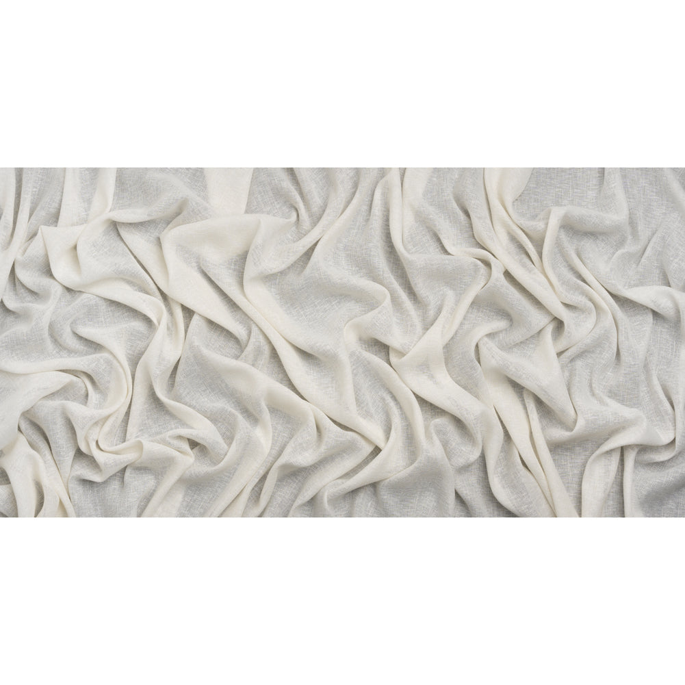 Slubbed Open Weave Drapery Sheer Fabric 118" - Ivory - British Imported