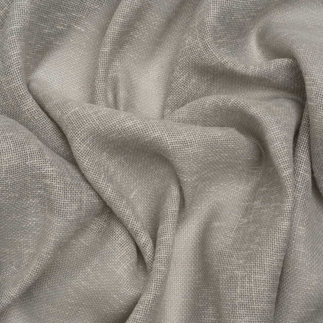 Slubbed Open Weave Drapery Sheer Fabric 118" - Pebble - British Imported