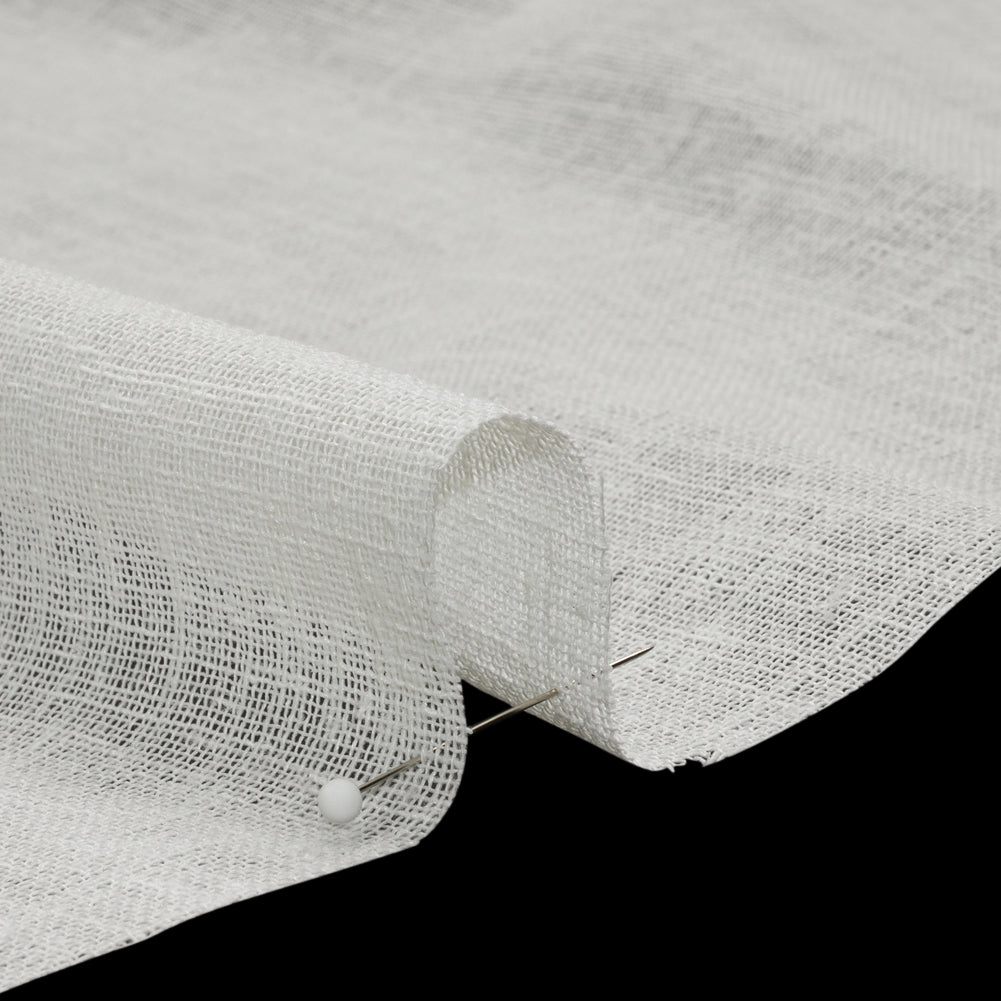 Linen Look Recycled Polyester Drapery Sheers Woven 118" - Chalk - British Imported