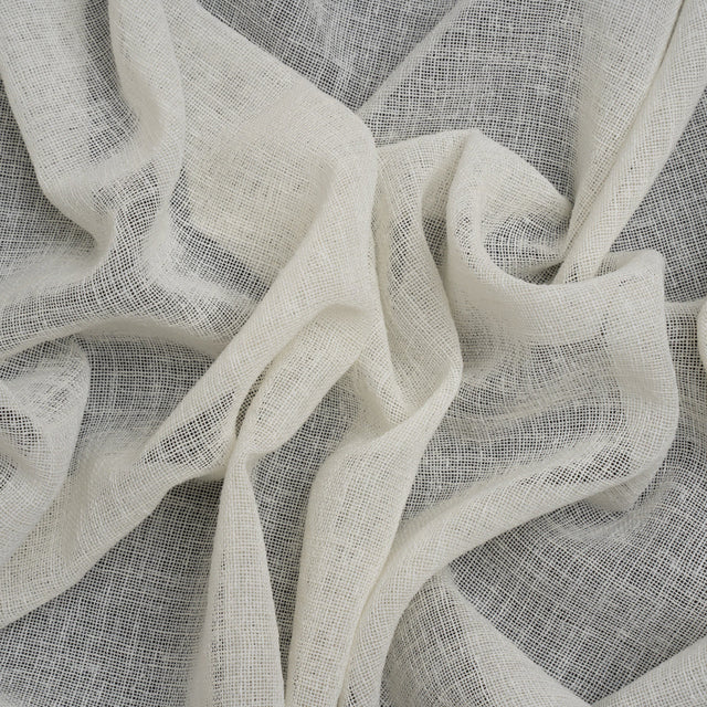 Linen Look Recycled Polyester Drapery Sheers Woven 118" - Chalk - British Imported