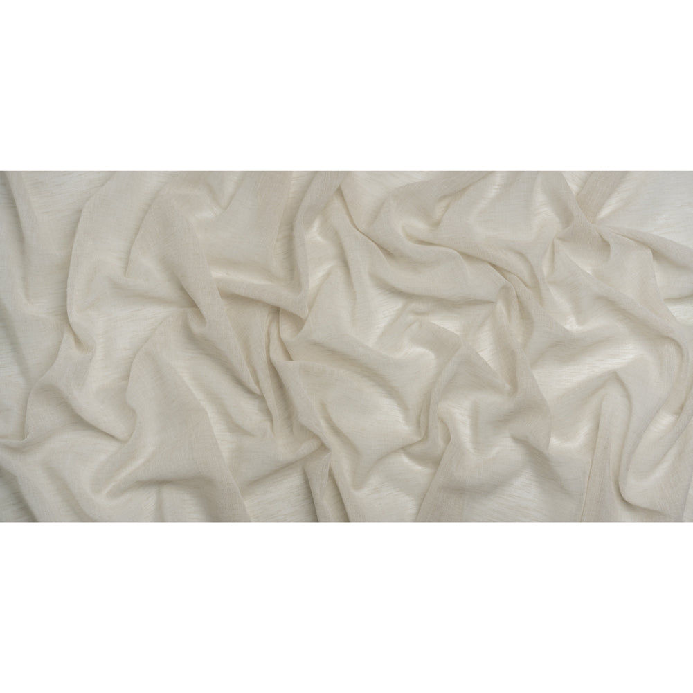 Linen Look Recycled Polyester Drapery Sheers Woven 118" - Ivory - British Imported