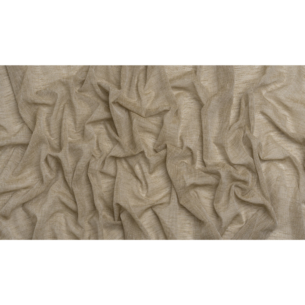 Linen Look Recycled Polyester Drapery Sheers Woven 118" - Olive - British Imported