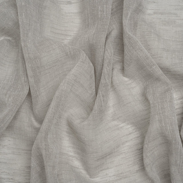 Linen Look Recycled Polyester Drapery Sheers Woven 118" - Pebble - British Imported