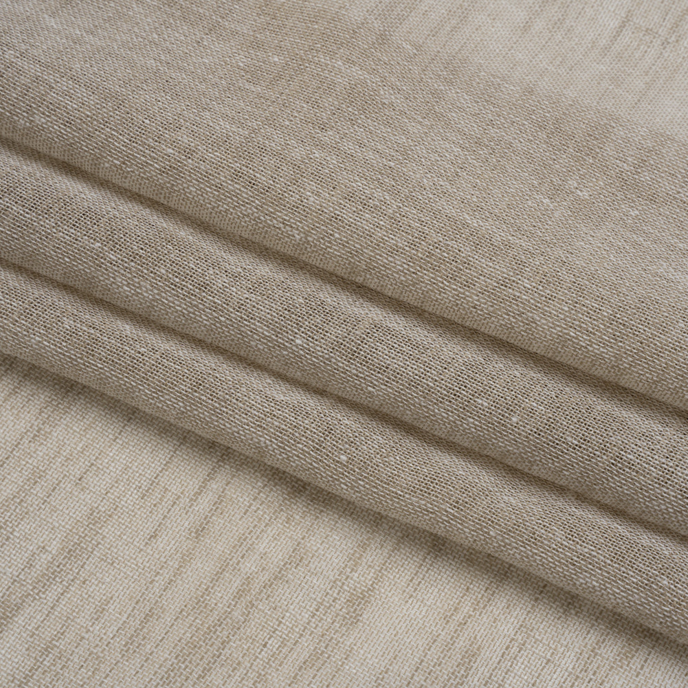 Linen Look Recycled Polyester Drapery Sheers Woven 118" - Putty - British Imported