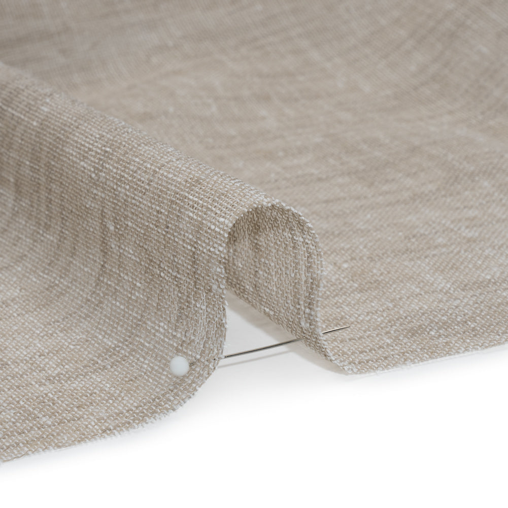 Linen Look Recycled Polyester Drapery Sheers Woven 118" - Putty - British Imported