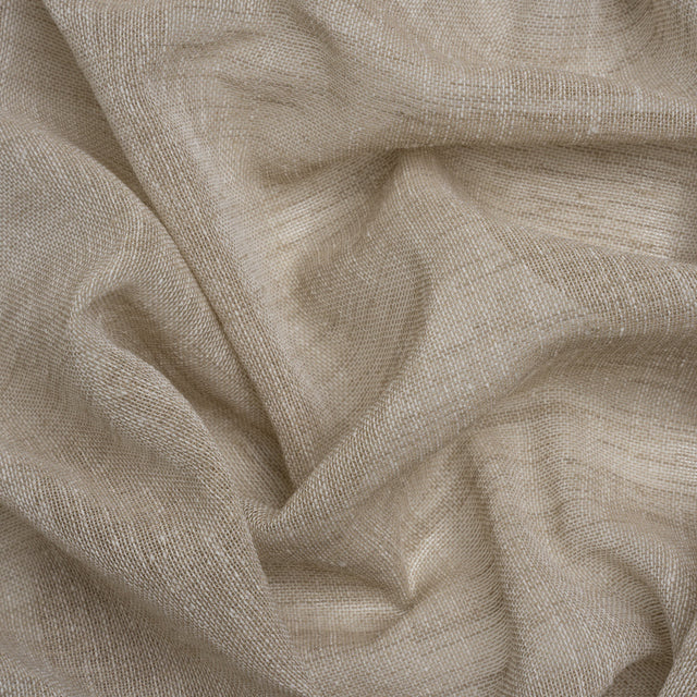 Linen Look Recycled Polyester Drapery Sheers Woven 118" - Putty - British Imported