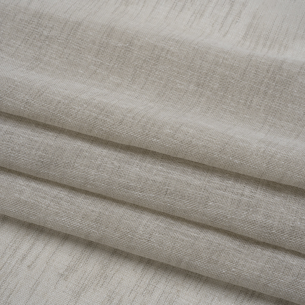 Linen Look Recycled Polyester Drapery Sheers Woven 118" - Silver - British Imported