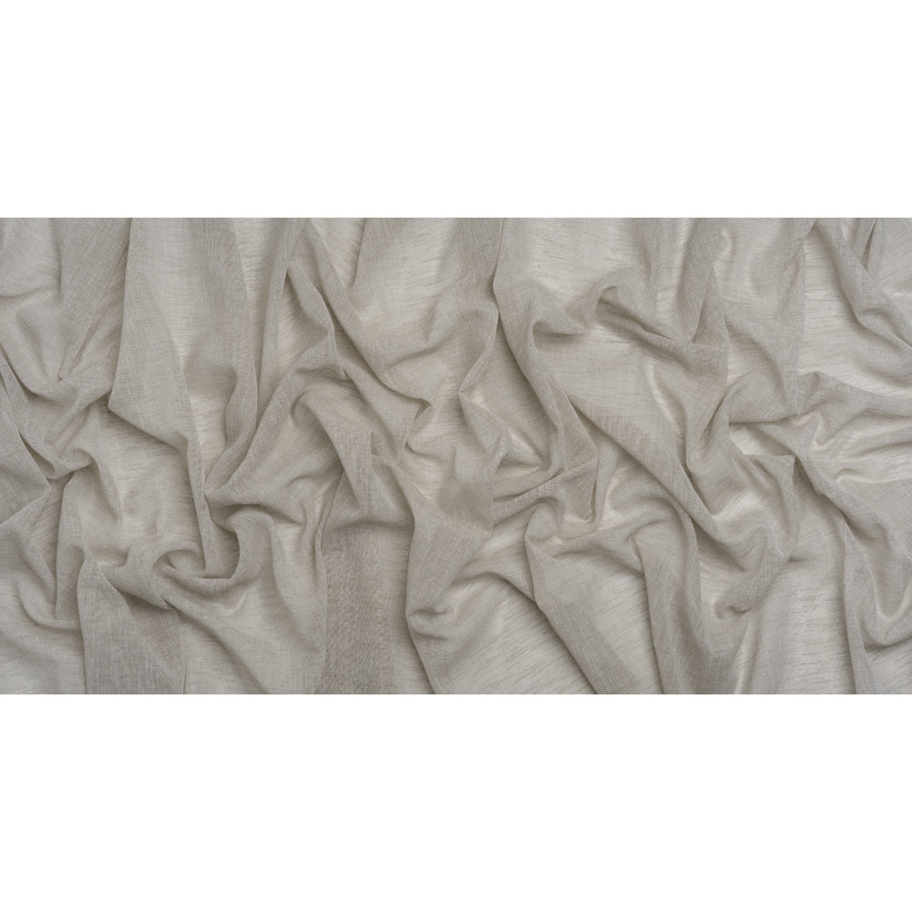 Linen Look Recycled Polyester Drapery Sheers Woven 118" - Silver - British Imported
