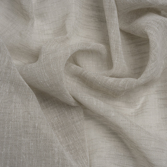 Linen Look Recycled Polyester Drapery Sheers Woven 118" - Silver - British Imported