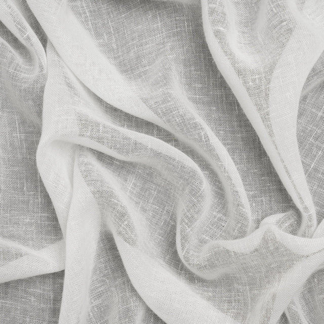 Gauzy Linen Blend Drapery Sheers Woven 118" - Chalk - British Imported