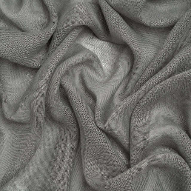 Gauzy Linen Blend Drapery Sheers Woven 118" - Graphite - British Imported