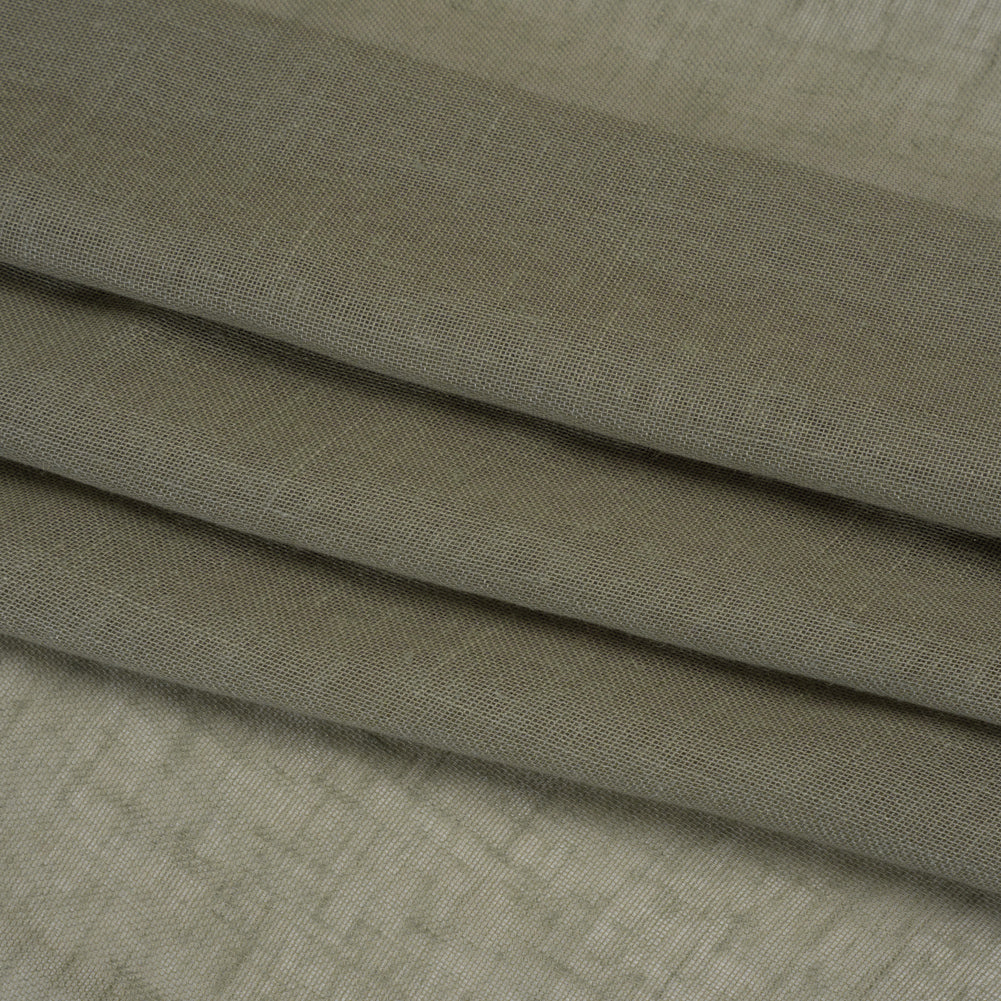 Gauzy Linen Blend Drapery Sheers Woven 118" - Olive - British Imported