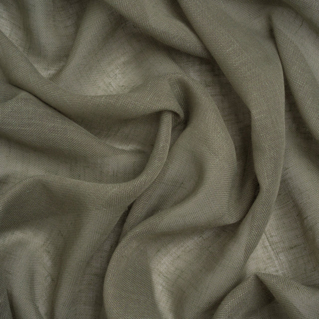 Gauzy Linen Blend Drapery Sheers Woven 118" - Olive - British Imported