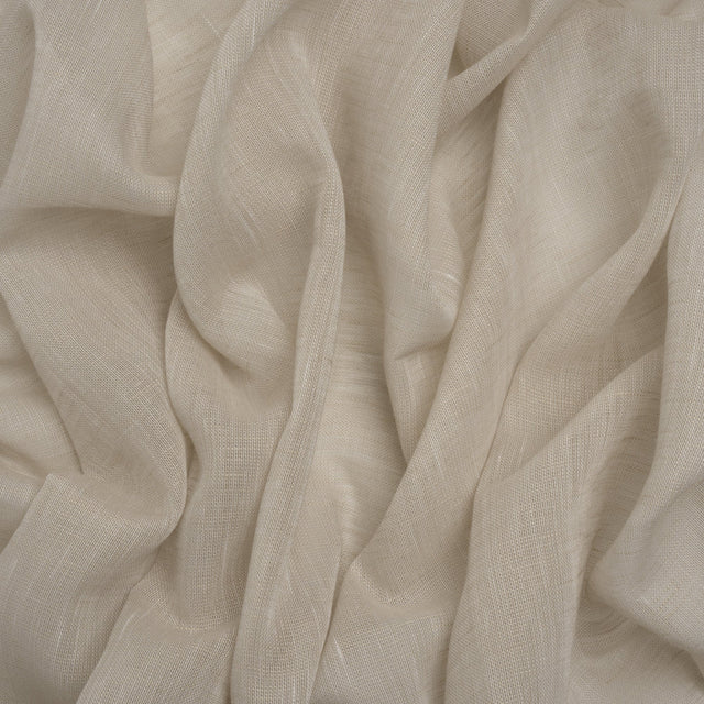 Crisp Linen Blend Drapery Sheers 122" - Flax - British Imported