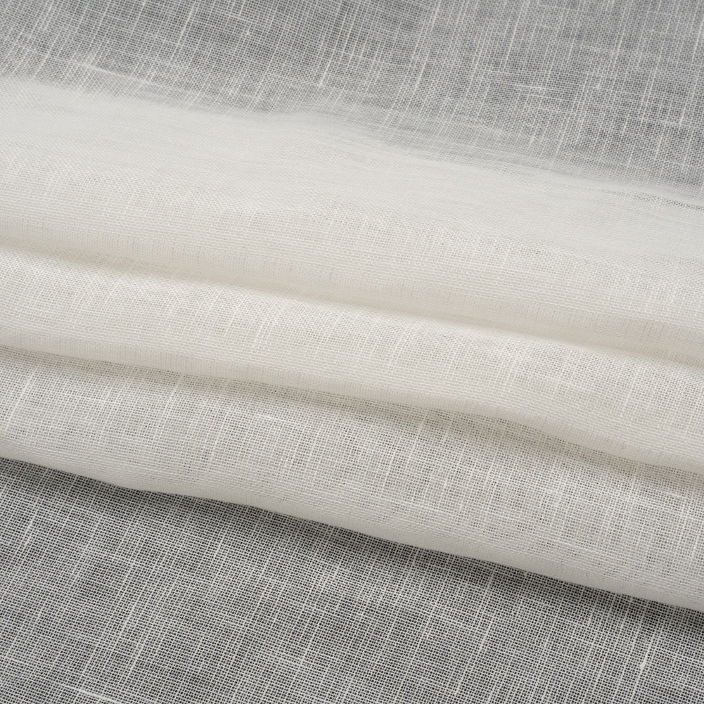 Crisp Linen Blend Drapery Sheers 122" - Ivory - British Imported