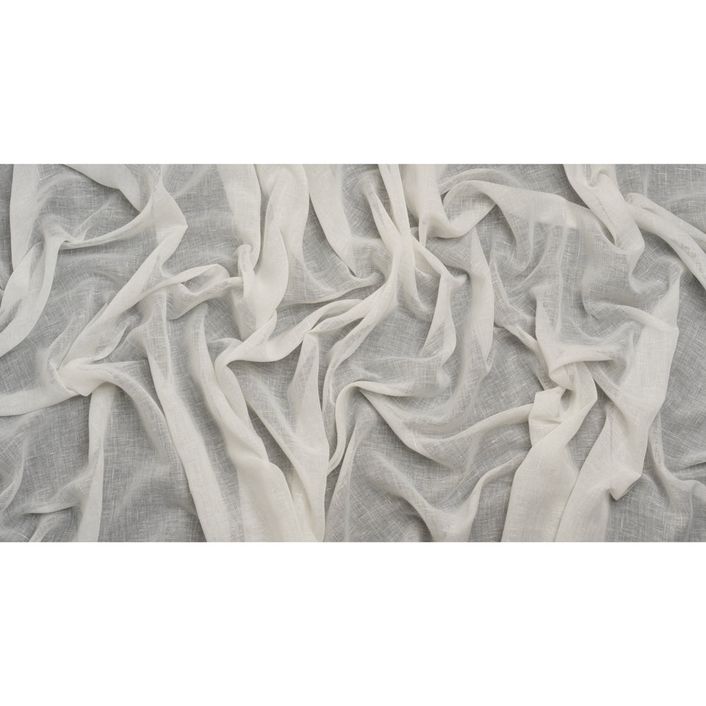 Crisp Linen Blend Drapery Sheers 122" - Ivory - British Imported