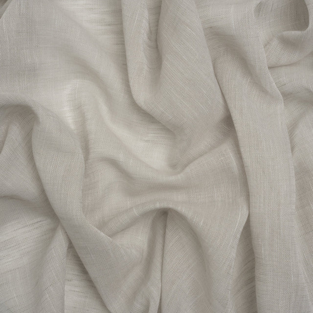 Crisp Linen Blend Drapery Sheers 122" - Pebble - British Imported