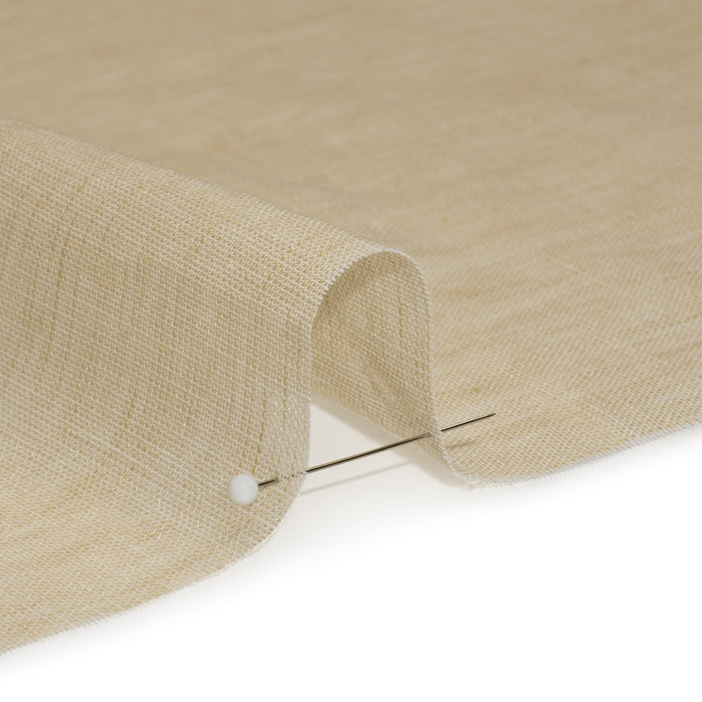 Crisp Linen Blend Drapery Sheers 122" - Sand - British Imported