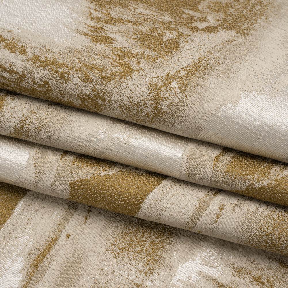 Recycled Polyester Drapery Jacquard - Ochre Hazy Landscapes - British Imported