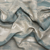 Recycled Polyester Drapery Jacquard - Seafoam Hazy Landscapes - British Imported