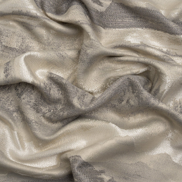 Recycled Polyester Drapery Jacquard - Slate Hazy Landscapes - British Imported