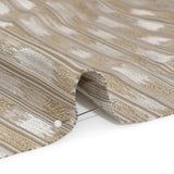 Recycled Polyester Drapery Jacquard - Flax Streaking Stripes - British Imported