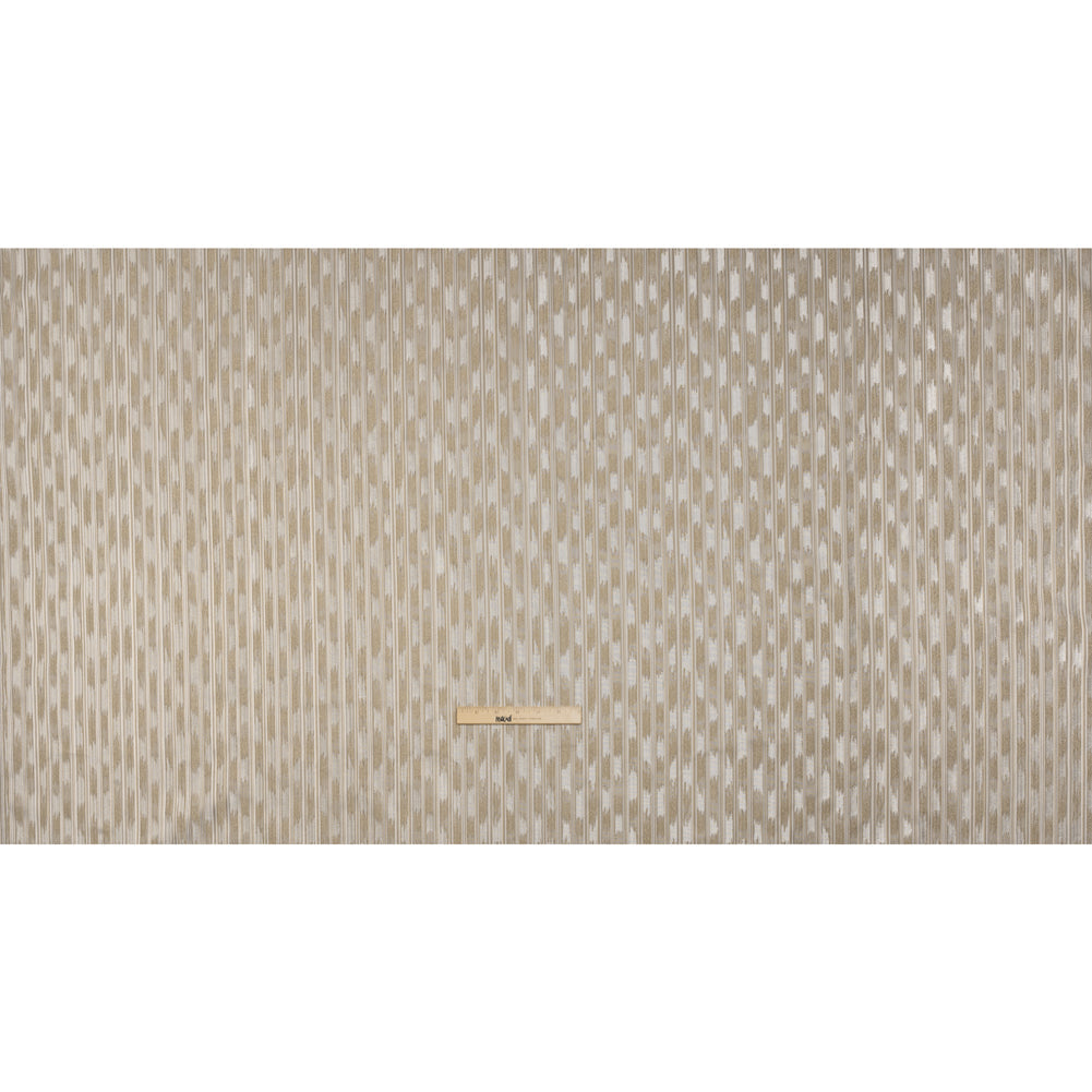 Recycled Polyester Drapery Jacquard - Flax Streaking Stripes - British Imported